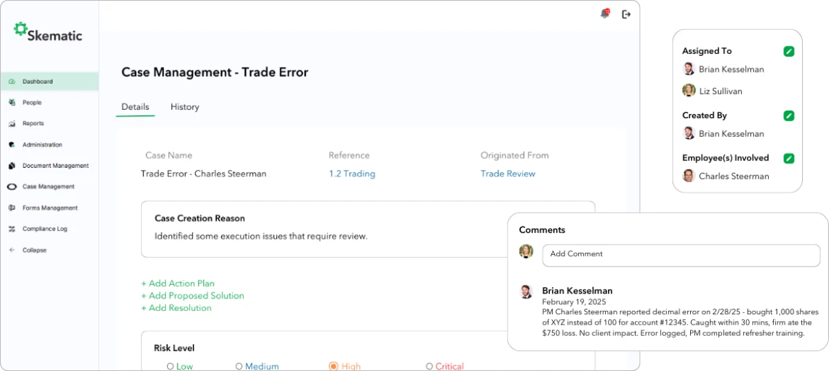 Skematic Compliance Case Management
